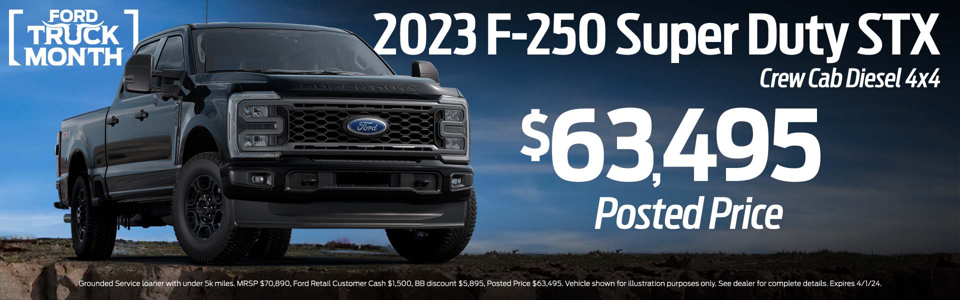 2023 F-250 Super Duty Diesel $64,995 posted price