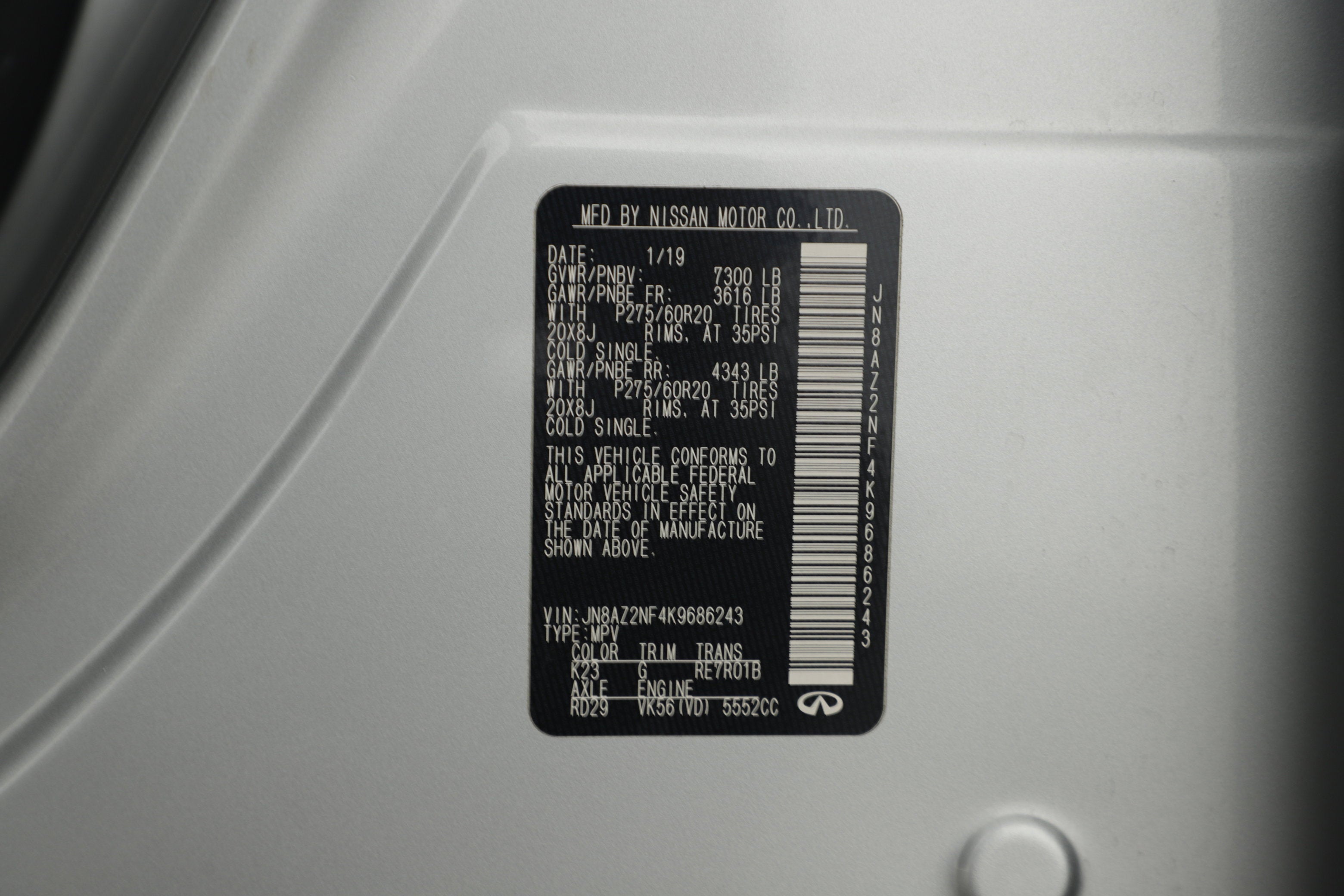 2019 INFINITI QX80 LUXE