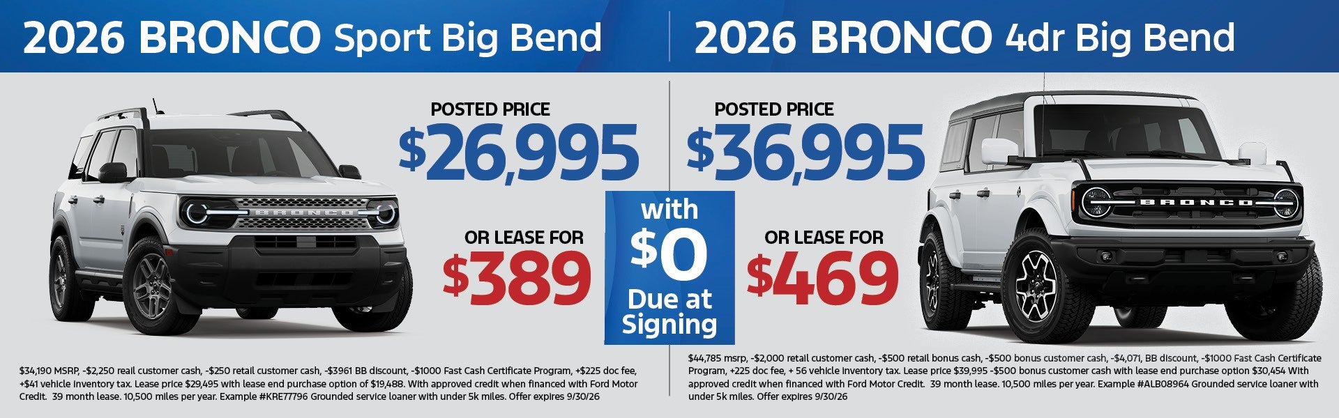 SEPTEMBER SPECIALS