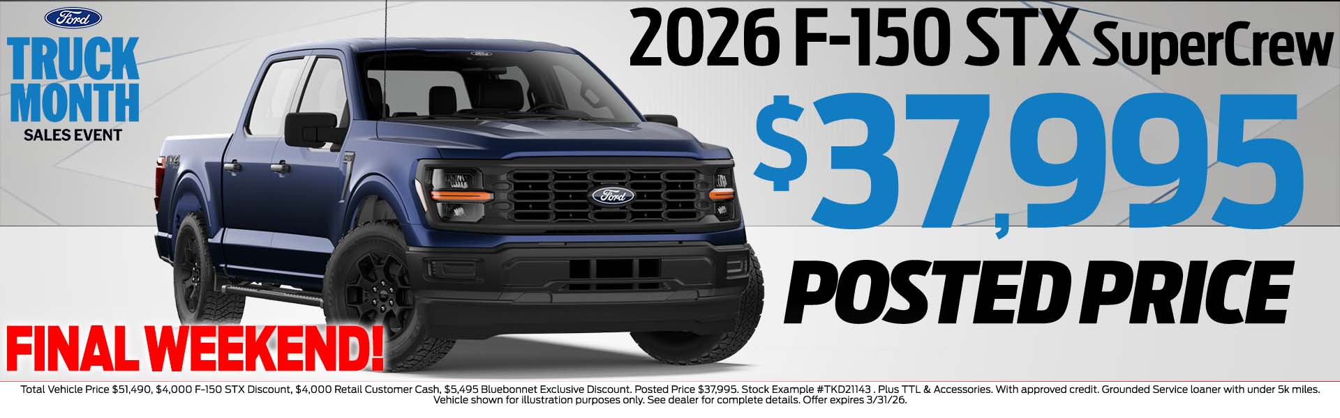 2026 F-150 STX $37,995 Posted Price