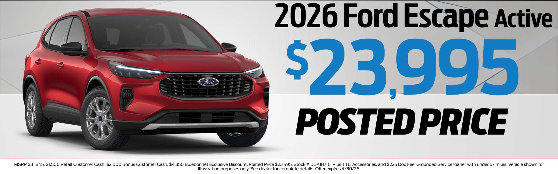 2026 Escape $23,995 Posterd Price