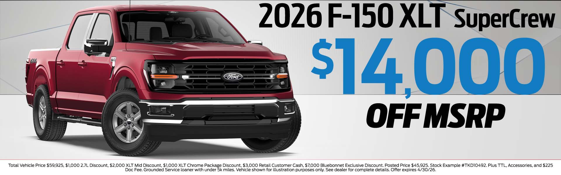 F-150 XLT $14,000 off MSRP