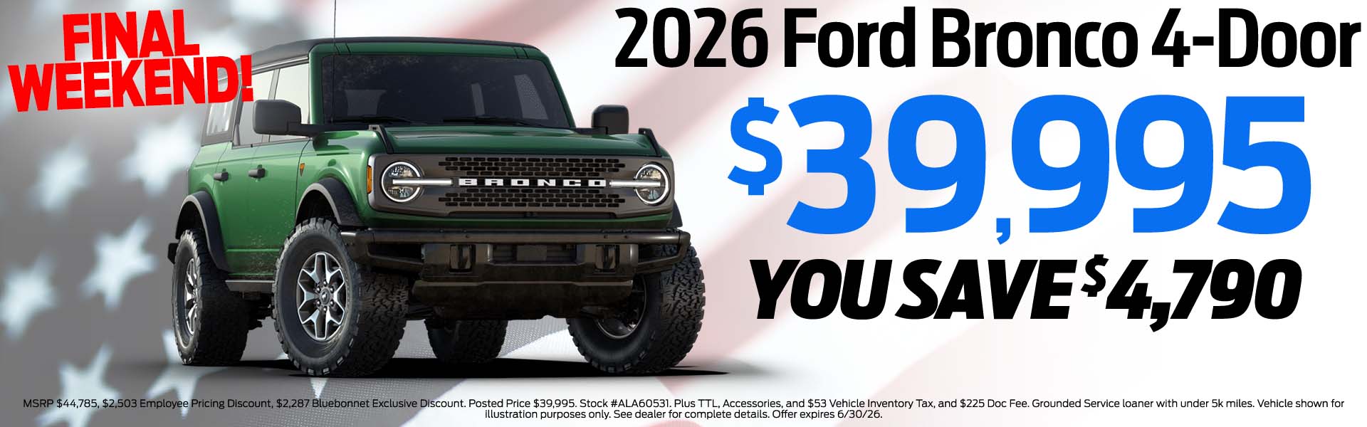 2025 Bronco $39,995