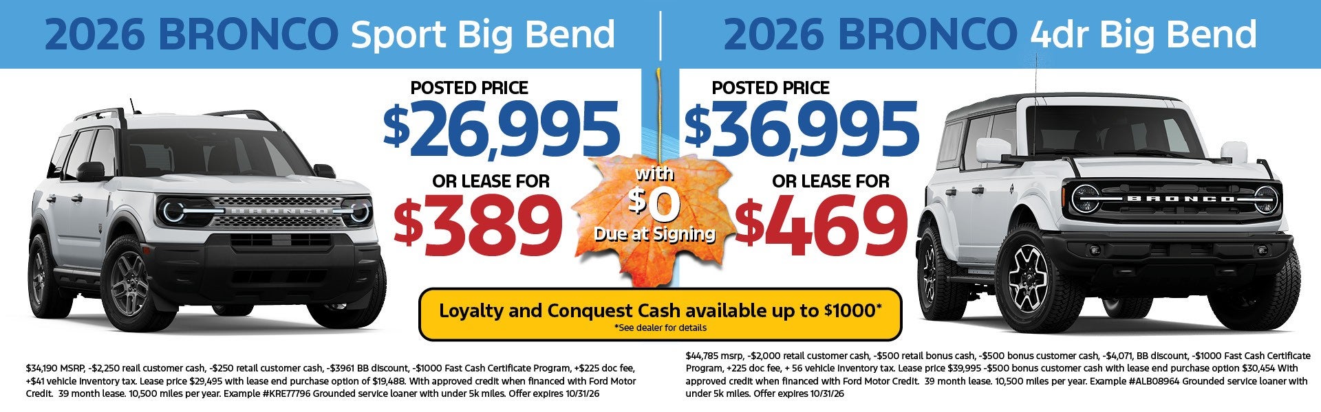 FALL SPECIALS 