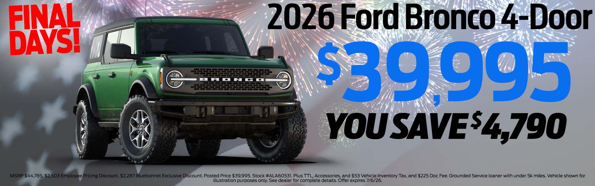 2025 Bronco $39,995