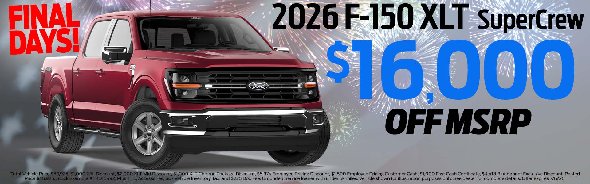 2026 F-150 XLT $16,000 off MSRP