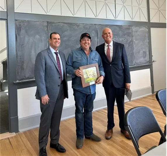 Gary Seals with Community Hero award