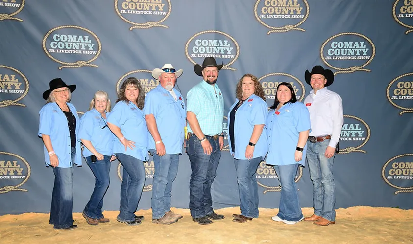 Group photo at the Comal County Jr Livestock Show