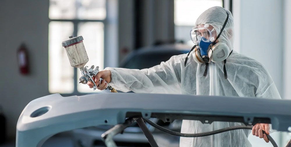 Painting Bumper | Bluebonnet Ford in New Braunfels TX